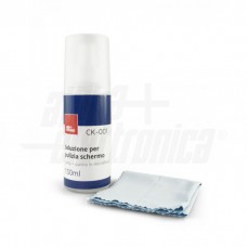 SOLUZIONE 150 ML. CON PANNO IN MICORFIBRA PER PULIZIA SCHERMI LCD