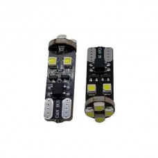 LAMPADE A LED SUPER CAN BUS NO ERROR 12 VOLT 2,3W T10 - W5W - 8 LED - 6000K - COPPIA