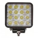 FARO DA LAVORO QUADRATO ALTA LUMINOSITA' - 4000 LUMEN - 16 LED DA 3 WATT - 12/24 VOLT.